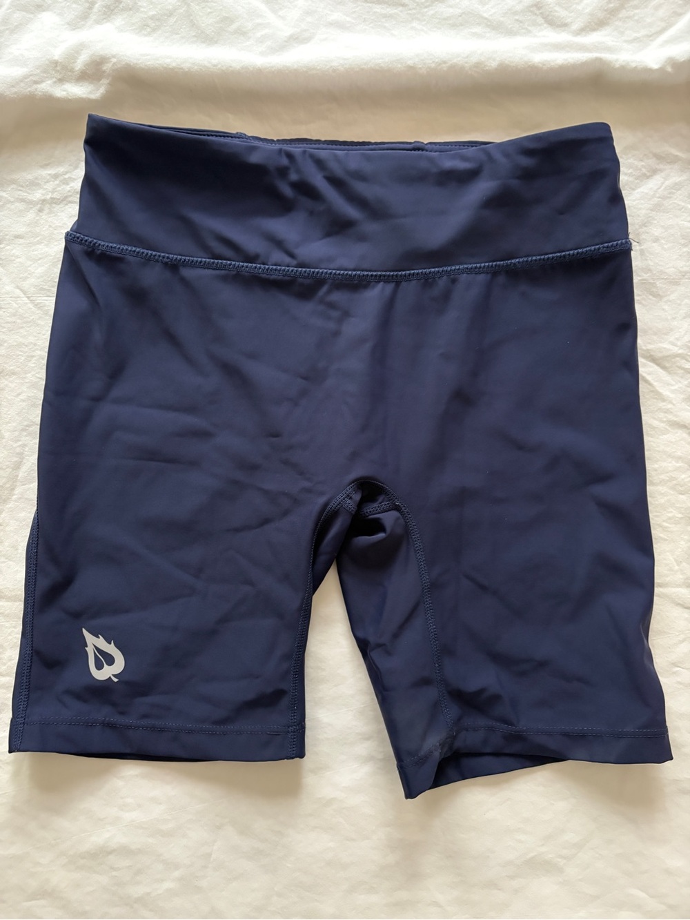 Baleaf Stretchy Bike or Yoga Shorts for Women Size Small Dark Blue